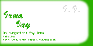 irma vay business card
